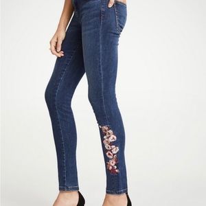 Ann Taylor Petite Embroidered Skinny Jean